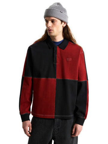 Vans Check Rugby LS Knit - Maglieria Uomo - Poppy Ember