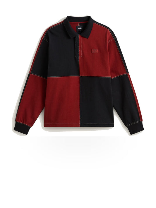 Vans Check Rugby LS Knit - Maglieria Uomo - Poppy Ember