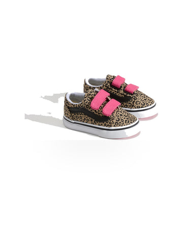 Vans Old Skool V Leopard Pop - Sneakers Bambino - Incense/Pink Velvet