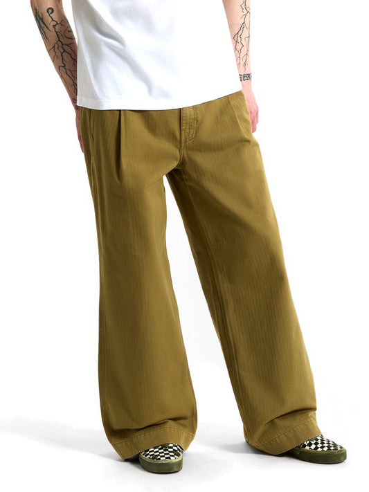Vans Authentic Chino Loose Wide Leg - Pantaloni Uomo - Olive Brown