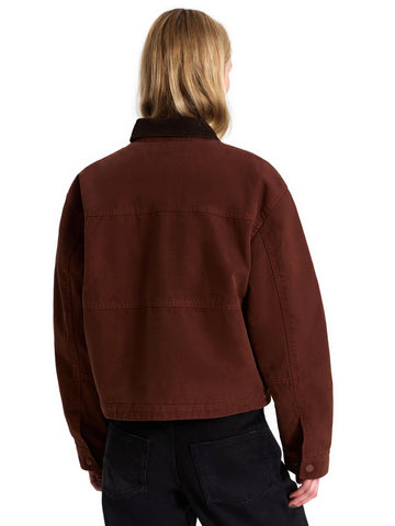 Vans Nicola Cropped Chore Canvas Jacket - Capospalla Donna - Brown Earth