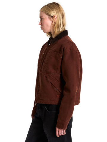 Vans Nicola Cropped Chore Canvas Jacket - Capospalla Donna - Brown Earth