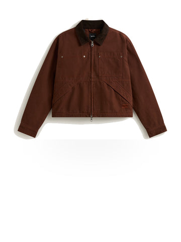 Vans Nicola Cropped Chore Canvas Jacket - Capospalla Donna - Brown Earth
