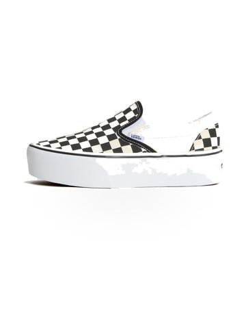 Vans Classic Slip-On Stackform Checkerboard - Sneakers Donna - Black/Classic White