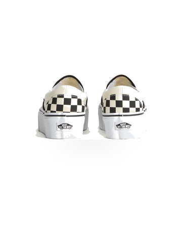 Vans Classic Slip-On Stackform Checkerboard - Sneakers Donna - Black/Classic White
