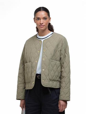 Giubbino trapuntato Monroe Barbour Donna - Verde/rosa