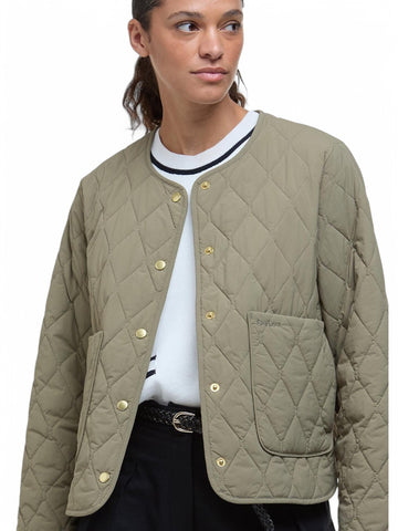 Giubbino trapuntato Monroe Barbour Donna - Verde/rosa