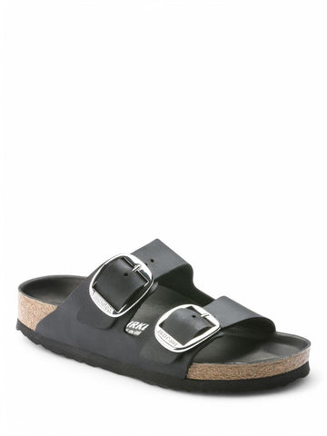 Ciabatte Birkenstock Arizona Big Buckle Oiled Leather Donna - Nero