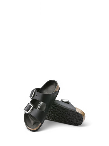 Ciabatte Birkenstock Arizona Big Buckle Oiled Leather Donna - Nero