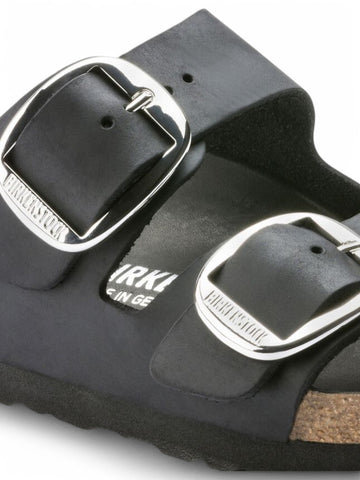 Ciabatte Birkenstock Arizona Big Buckle Oiled Leather Donna - Nero