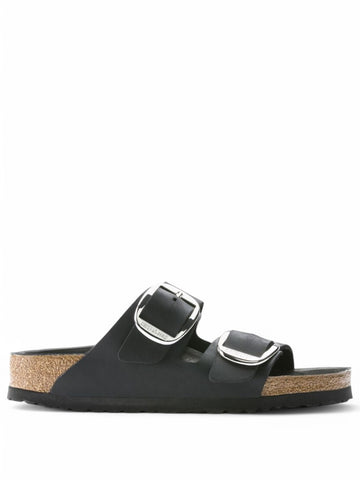 Ciabatte Birkenstock Arizona Big Buckle Oiled Leather Donna - Nero