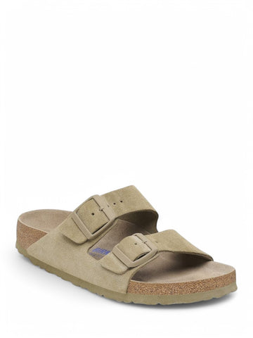 Ciabatte Birkenston Arizona SFB faded Suede Leather Unisex - Khaki