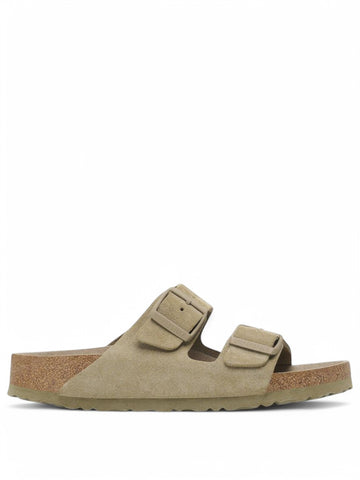 Ciabatte Birkenston Arizona SFB faded Suede Leather Unisex - Khaki