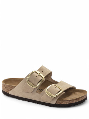 Ciabatte Birkenstock Arizona Big Buckle Nubuck Leather Donna - Sabbia