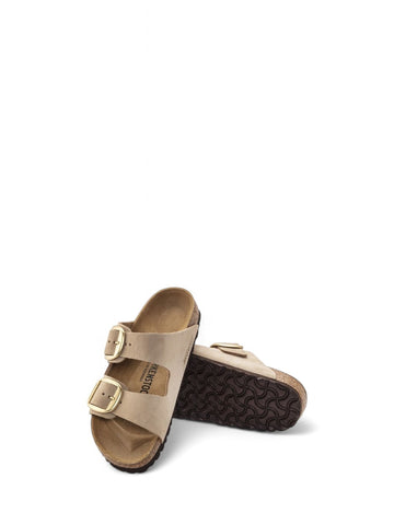 Ciabatte Birkenstock Arizona Big Buckle Nubuck Leather Donna - Sabbia
