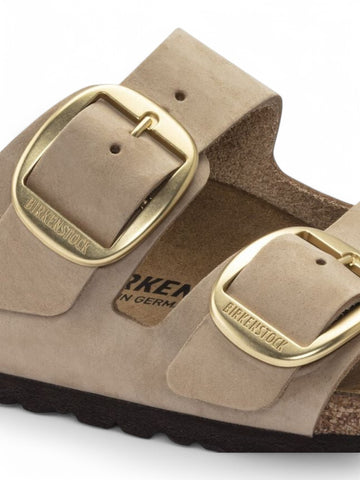 Ciabatte Birkenstock Arizona Big Buckle Nubuck Leather Donna - Sabbia