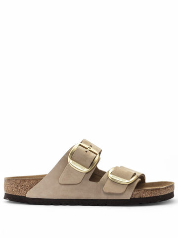 Ciabatte Birkenstock Arizona Big Buckle Nubuck Leather Donna - Sabbia