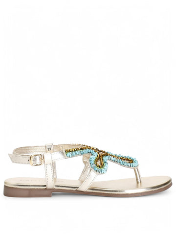 Sandali Donna - Turchese/oro