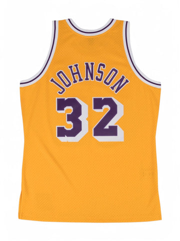 T-shirt Los Angeles Lakers 84/85 Magic Johnson Uomo - Giallo