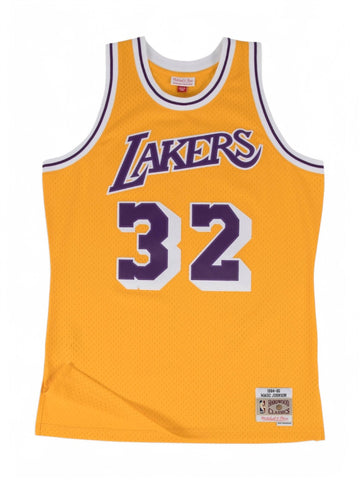 T-shirt Los Angeles Lakers 84/85 Magic Johnson Uomo - Giallo