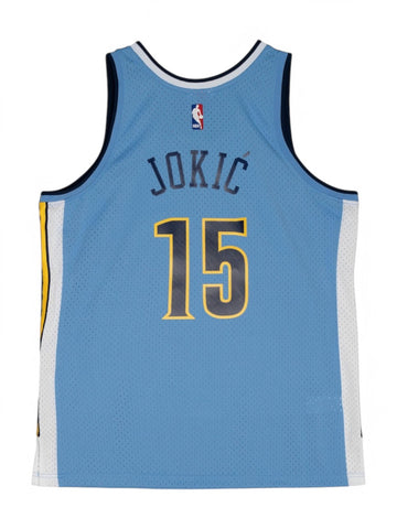 T-shirt Denver Nuggets 16/17 Nikola Jokic Uomo - Celeste