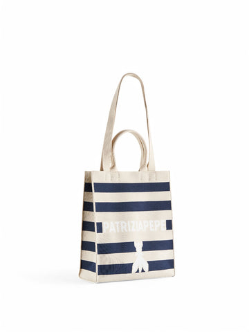 Borsa Donna - Beige / Navy Stripes