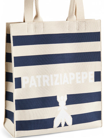 Borsa Donna - Beige / Navy Stripes