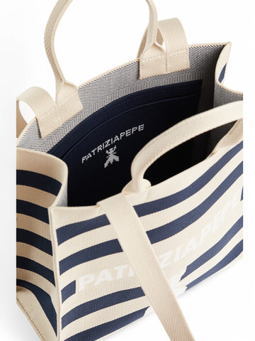 Borsa Donna - Beige / Navy Stripes