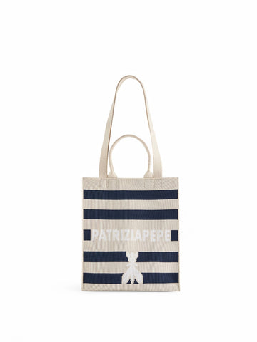Borsa Donna - Beige / Navy Stripes