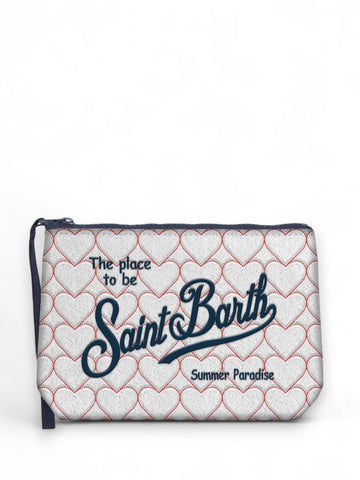 Pochette Saint Barth Aline Donna - Cuori rossi