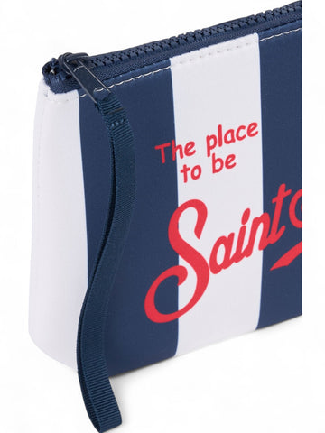 Pochette Saint Barth Aline Donna - Blu/bianco