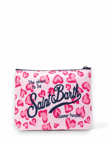 Pochette Saint Barth Aline Donna - Cuori rosa