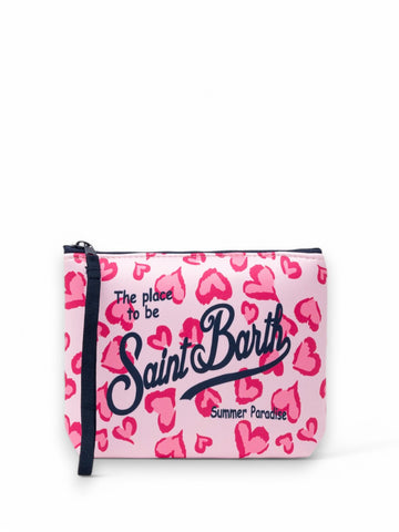Pochette Saint Barth Aline Donna - Cuori rosa