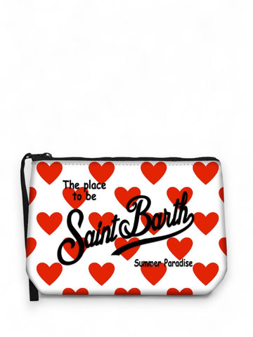 Pochette Saint Barth Aline Donna - Cuori rossi
