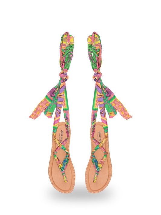 4Giveness Sandalo Infradito Foulard Incrocio Pop Foulard - Ciabatte - Var. Unica