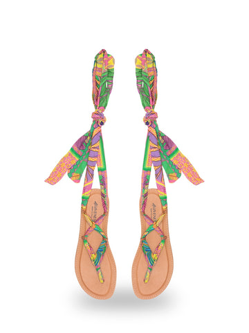 4Giveness Sandalo Infradito Foulard Incrocio Pop Foulard - Ciabatte - Var. Unica