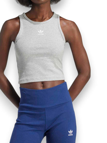 Adidas ESS Rib Tank - T-Shirt Donna - Grigio