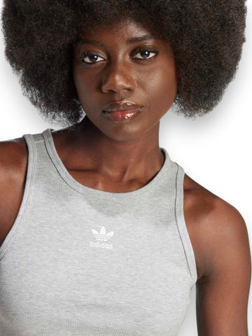 Adidas ESS Rib Tank - T-Shirt Donna - Grigio