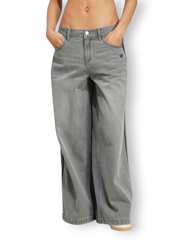 Adidas Denim Wide Pant - Pantaloni Donna - Grigio