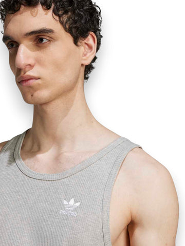 Adidas ESS Tank Mgreyh/white - T-Shirt Uomo - Grigio