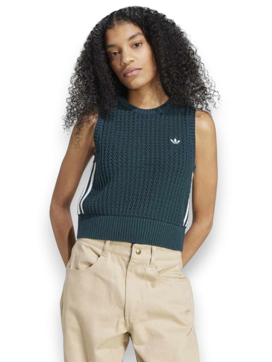 Adidas Knitted Vest - Gilet Donna - Verde