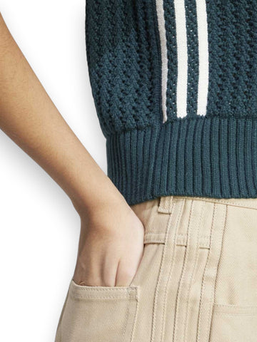 Adidas Knitted Vest - Gilet Donna - Verde