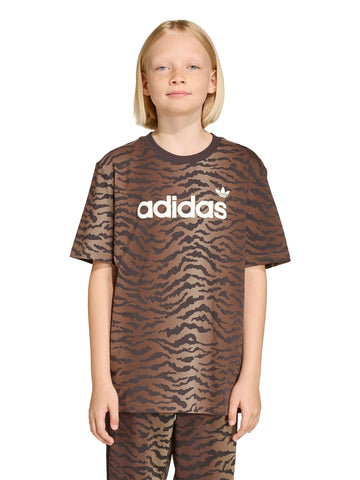 Adidas Loose Tee Aop Nbrown - T-Shirt Unisex - Marrone