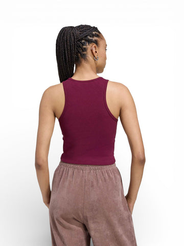 Adidas Ess Rib Tank - T-Shirt Donna - Bordeaux