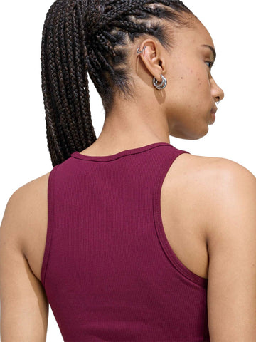 Adidas Ess Rib Tank - T-Shirt Donna - Bordeaux