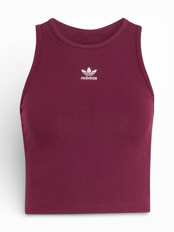 Adidas Ess Rib Tank - T-Shirt Donna - Bordeaux