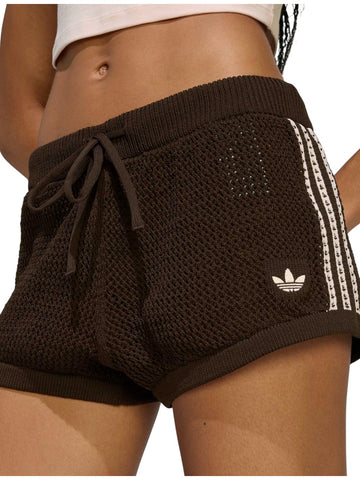 Adidas Crochet Shorts - Shorts Donna - Marrone