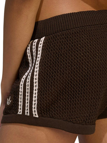 Adidas Crochet Shorts - Shorts Donna - Marrone
