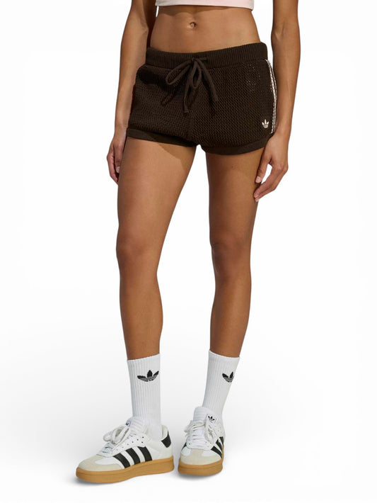 Adidas Crochet Shorts - Shorts Donna - Marrone