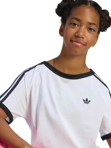 Adidas 3 Stripe Tee - T-Shirt Bambino - Bianco